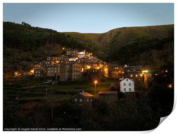 Piodao Mountain Village at Dusk  Print by Angelo DeVal