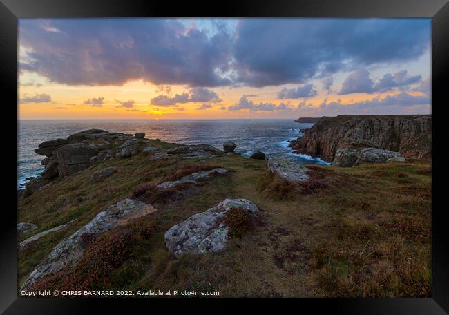 Gwennap Head Sunset Framed Print by CHRIS BARNARD