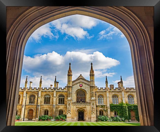 College through the Archway Framed Print by Joyce Storey