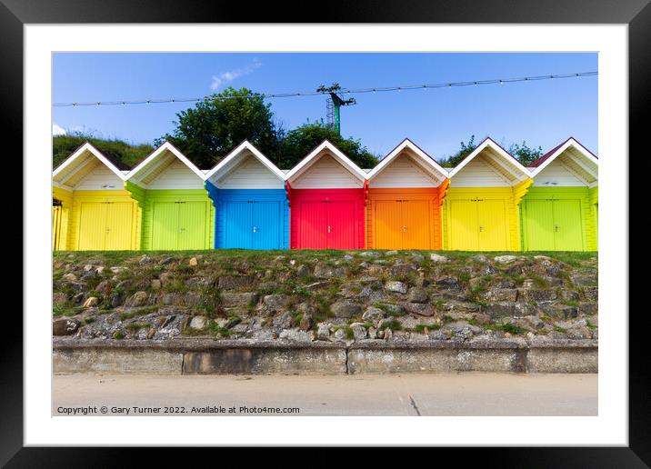Scarborough Beach Huts Framed Mounted Print by Gary Turner