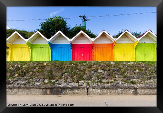 Scarborough Beach Huts Framed Print by Gary Turner