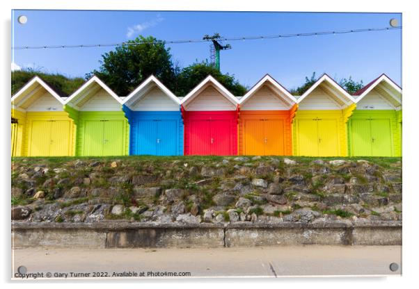 Scarborough Beach Huts Acrylic by Gary Turner
