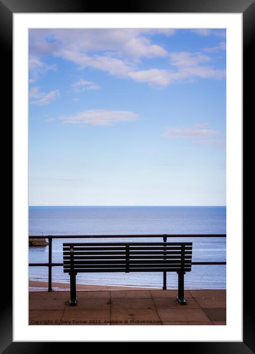 View from a bench in Scarborough Framed Mounted Print by Gary Turner