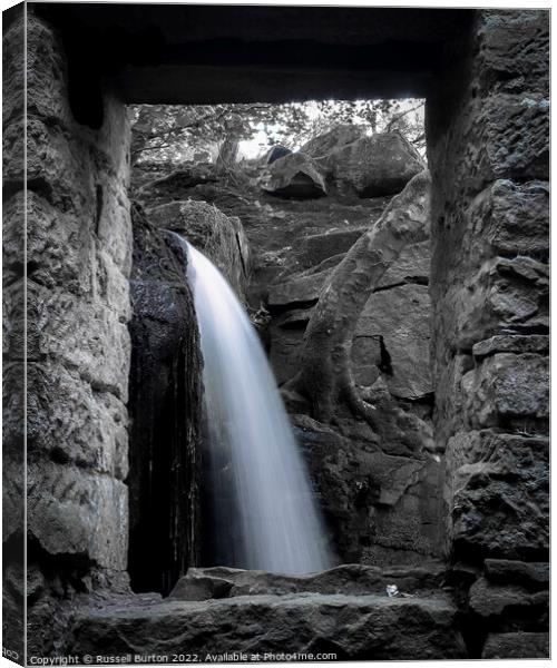 Framed waterfall Canvas Print by Russell Burton