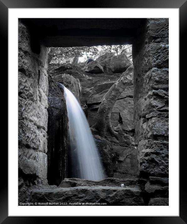 Framed waterfall Framed Mounted Print by Russell Burton