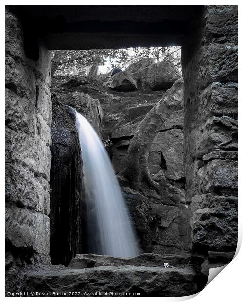 Framed waterfall Print by Russell Burton