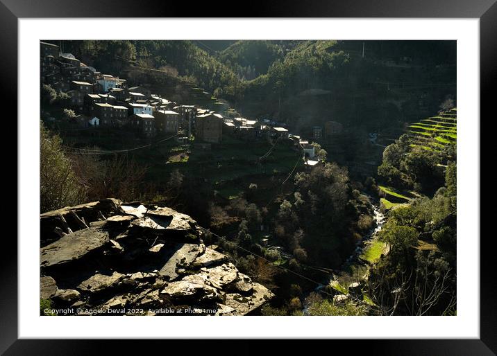 Piodao Village and Mountains Framed Mounted Print by Angelo DeVal