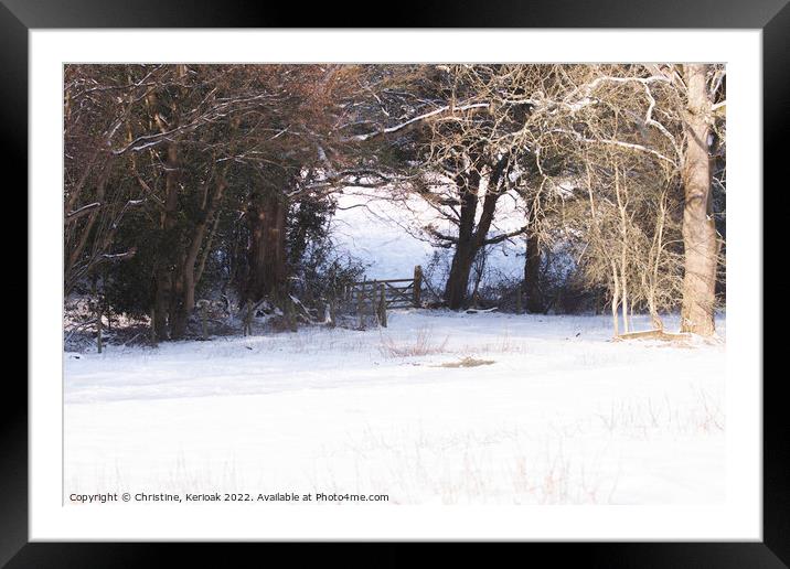 Snowy Fields Edge Framed Mounted Print by Christine Kerioak