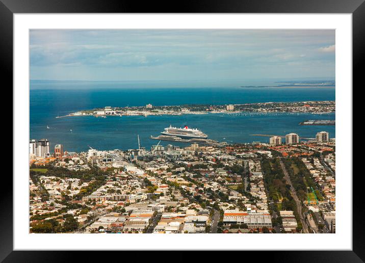 Cruise Liner leaving Melbourne Framed Mounted Print by Sally Wallis