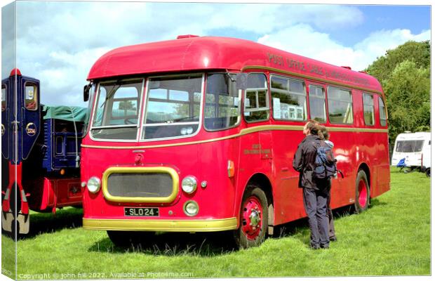 1956 Commer Avenger bus. Canvas Print by john hill