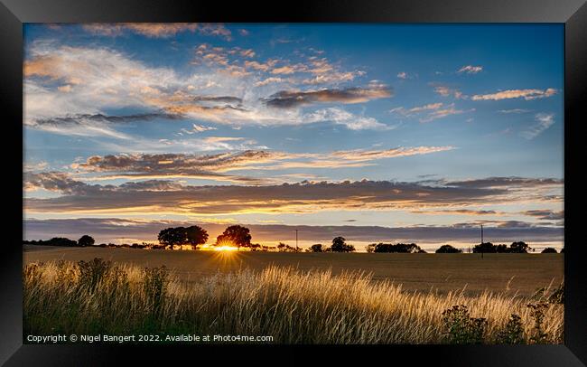 Toot Hill Sunset Framed Print by Nigel Bangert