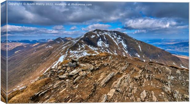 A view of the summit Ben Lawers  Canvas Print by Navin Mistry