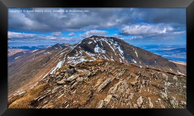 A view of the summit Ben Lawers  Framed Print by Navin Mistry