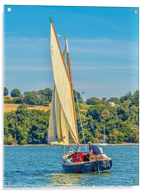 Sailing on the Dart Acrylic by Ian Stone