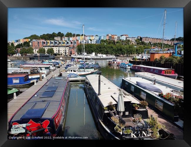Barges in Bristol  Framed Print by Les Schofield