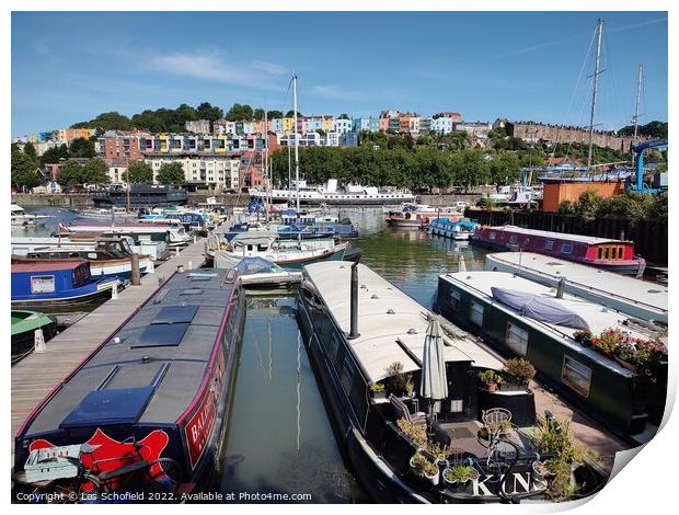 Barges in Bristol  Print by Les Schofield