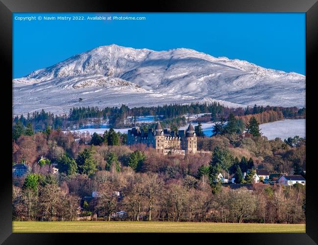 The Atholl Palace Hotel and Ben Vrackie, Pitlochry Framed Print by Navin Mistry