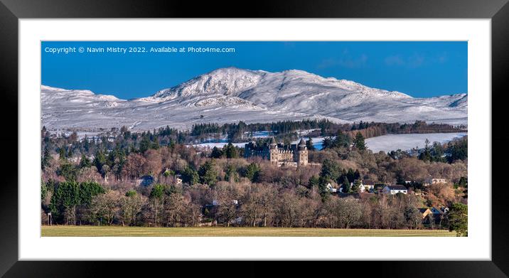 The Atholl Palace Hotel and Ben Vrackie, Pitlochry Framed Mounted Print by Navin Mistry