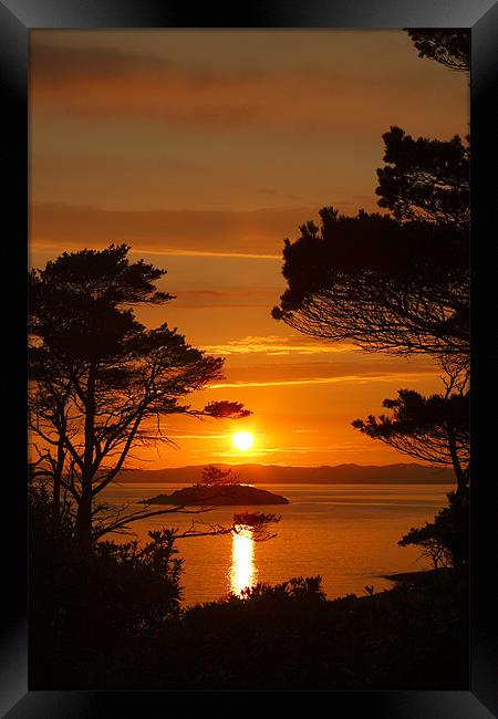Highland Sunset Framed Print by John Cameron