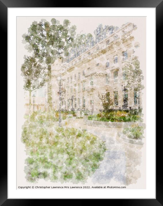 Seeting Lane Garden in the City of London Framed Mounted Print by Christopher Lawrence Mrs Lawrence