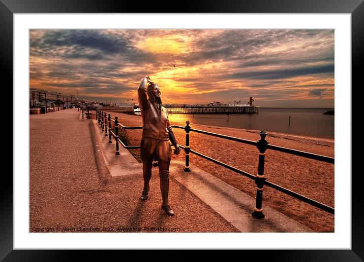 Herne Bay Sunset Framed Mounted Print by Alison Chambers