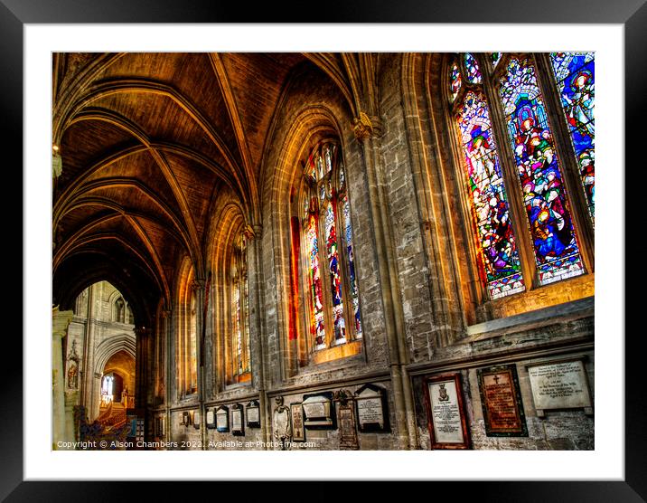 Ripon Cathedral Southwest Aisle Framed Mounted Print by Alison Chambers