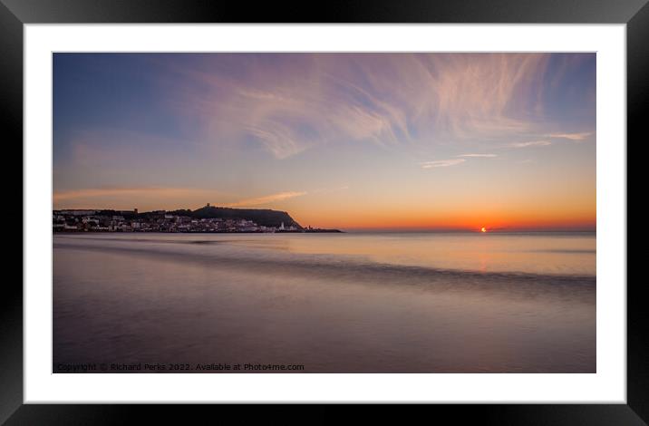 Scarborough South bay  Sunrise Framed Mounted Print by Richard Perks