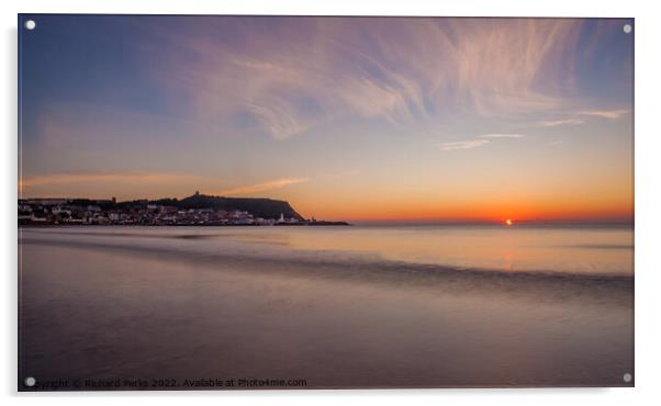 Scarborough South bay  Sunrise Acrylic by Richard Perks