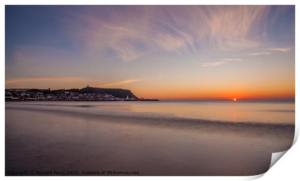 Scarborough South bay  Sunrise Print by Richard Perks