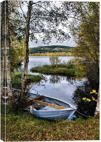 Blue Boat by Loch Ruthven Canvas Print by Jacqi Elmslie