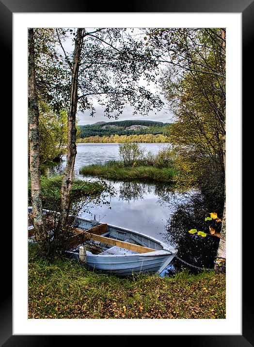 Blue Boat by Loch Ruthven Framed Mounted Print by Jacqi Elmslie