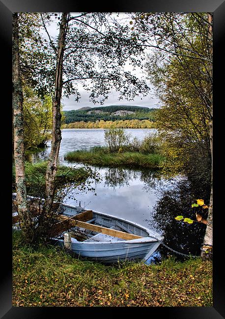 Blue Boat by Loch Ruthven Framed Print by Jacqi Elmslie