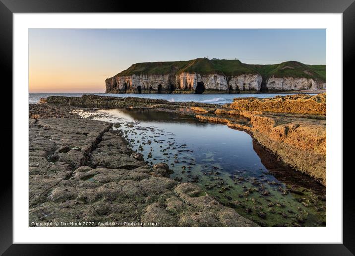 Thornwick Bay Sunrise Framed Mounted Print by Jim Monk