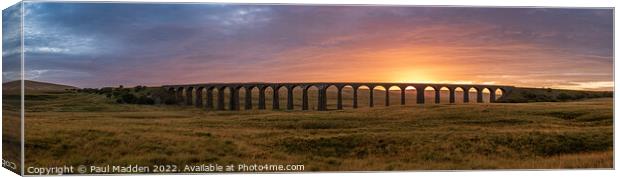 Ribblehead viaduct sunrise panorama Canvas Print by Paul Madden