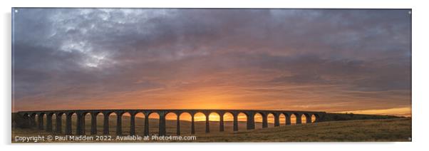 Sunrise at Ribblehead Viaduct Acrylic by Paul Madden