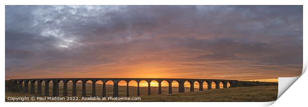 Sunrise at Ribblehead Viaduct Print by Paul Madden