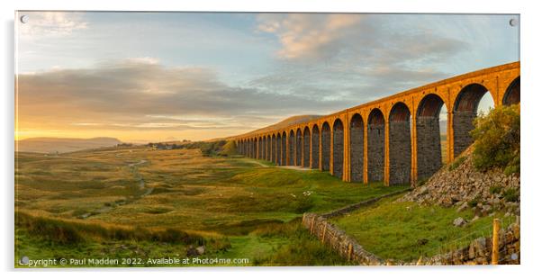 Morning at Ribblehead Viaduct Acrylic by Paul Madden