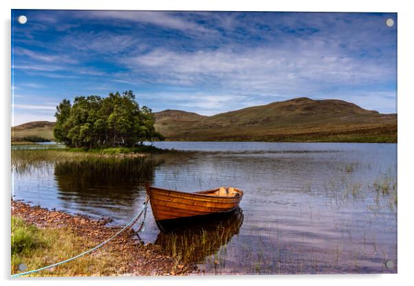 Rowing Boat on Loch Awe Acrylic by John Frid