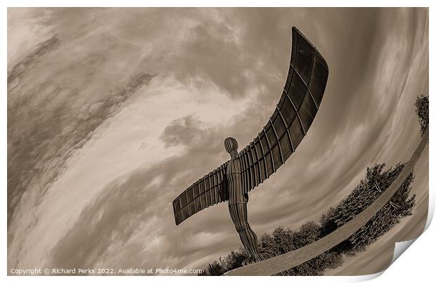 Angel of the North with a twist Print by Richard Perks