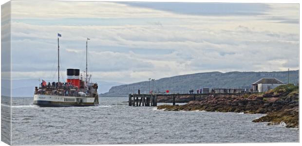 PS Waverley berthing at Millport Keppel Canvas Print by Allan Durward Photography