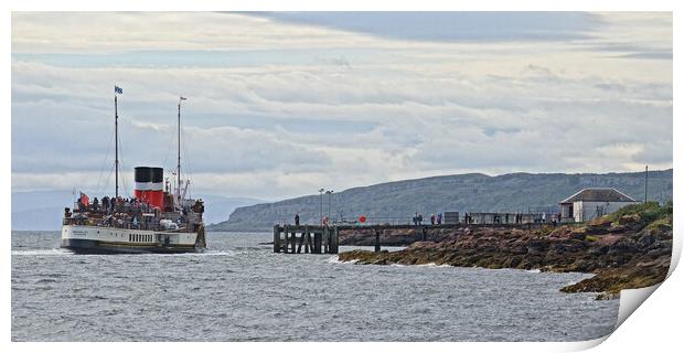 PS Waverley berthing at Millport Keppel Print by Allan Durward Photography