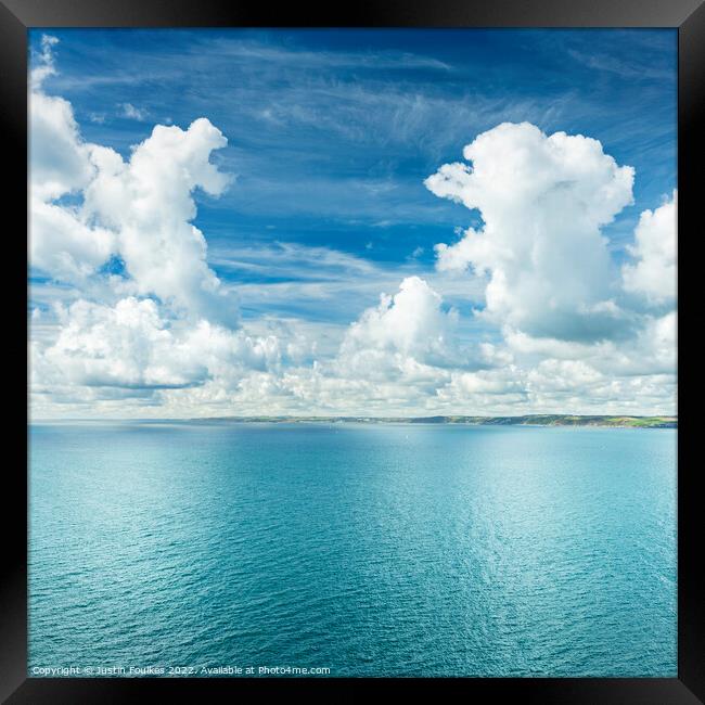 Clouds over Whitsand Bay Framed Print by Justin Foulkes