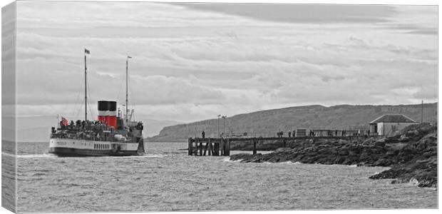 PS Waverley berthing at Millport Canvas Print by Allan Durward Photography