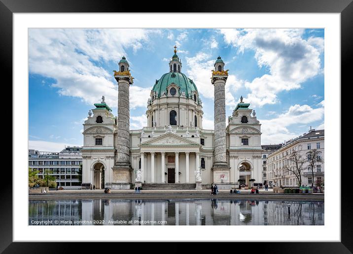 St. Charles Church in Vienna Framed Mounted Print by Maria Vonotna
