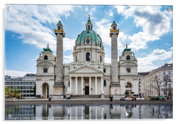 St. Charles Church in Vienna Acrylic by Maria Vonotna