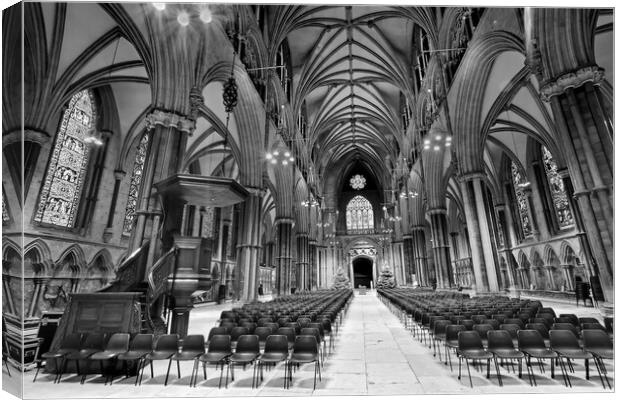 Lincoln Cathedral Nave Canvas Print by Darren Galpin