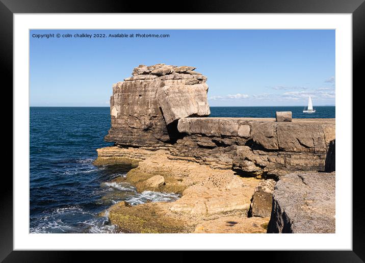Pulpit Rock on the Isle of Portland Framed Mounted Print by colin chalkley