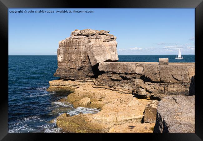 Pulpit Rock on the Isle of Portland Framed Print by colin chalkley