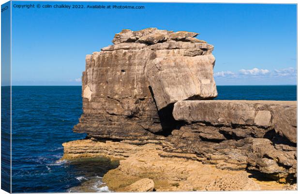 Pulpit Rock on the Isle of Portland Canvas Print by colin chalkley