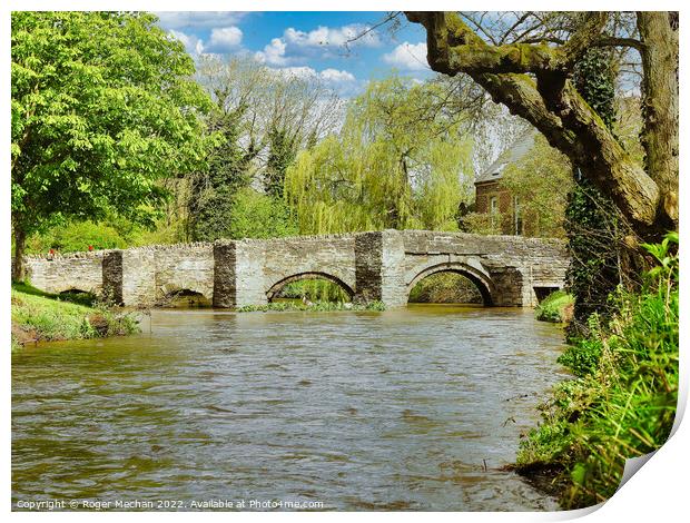 Ancient Stone Bridge Amidst a Flood Print by Roger Mechan